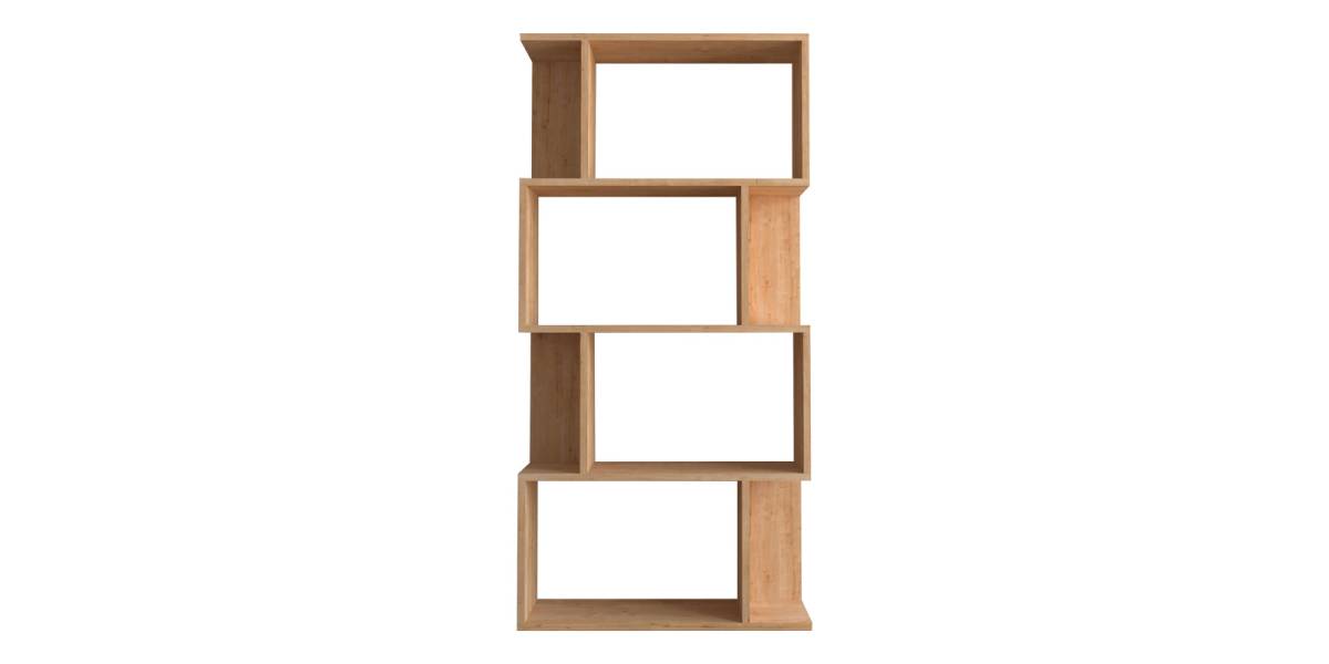 Βιβλιοθήκη Kadu pakoworld σε oak απόχρωση 72x22x147εκ