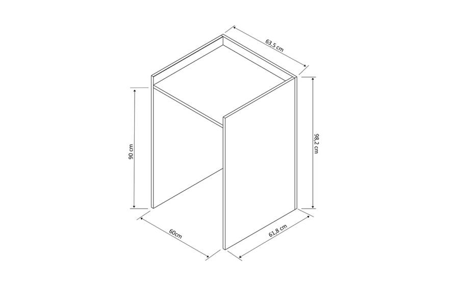 Έπιπλο πλυντηρίου Cuci pakoworld σε oak απόχρωση 60x62x99εκ