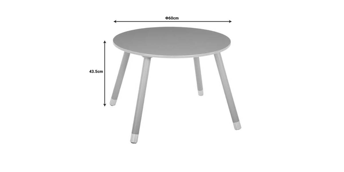 Παιδικό τραπεζάκι Playful pakoworld γκρι-φυσικό Φ60x43.5εκ