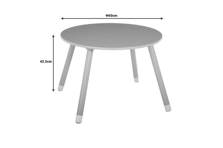Παιδικό τραπεζάκι Playful pakoworld γκρι-φυσικό Φ60x43.5εκ