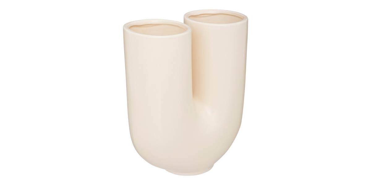 Βάζο Dorta pakoworld κεραμικό σε κρεμ απόχρωση 21x11.4x25εκ