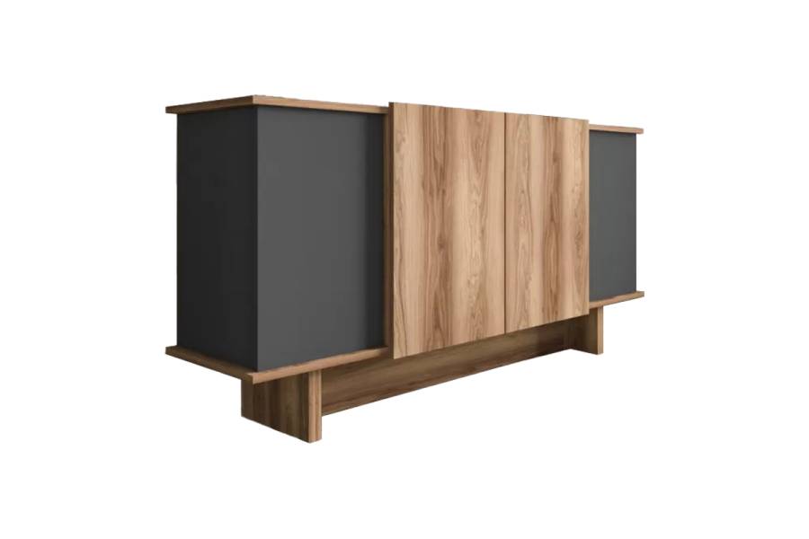 Μπουφές Aramos pakoworld σε ανθρακί - oak απόχρωση 180x45x80εκ