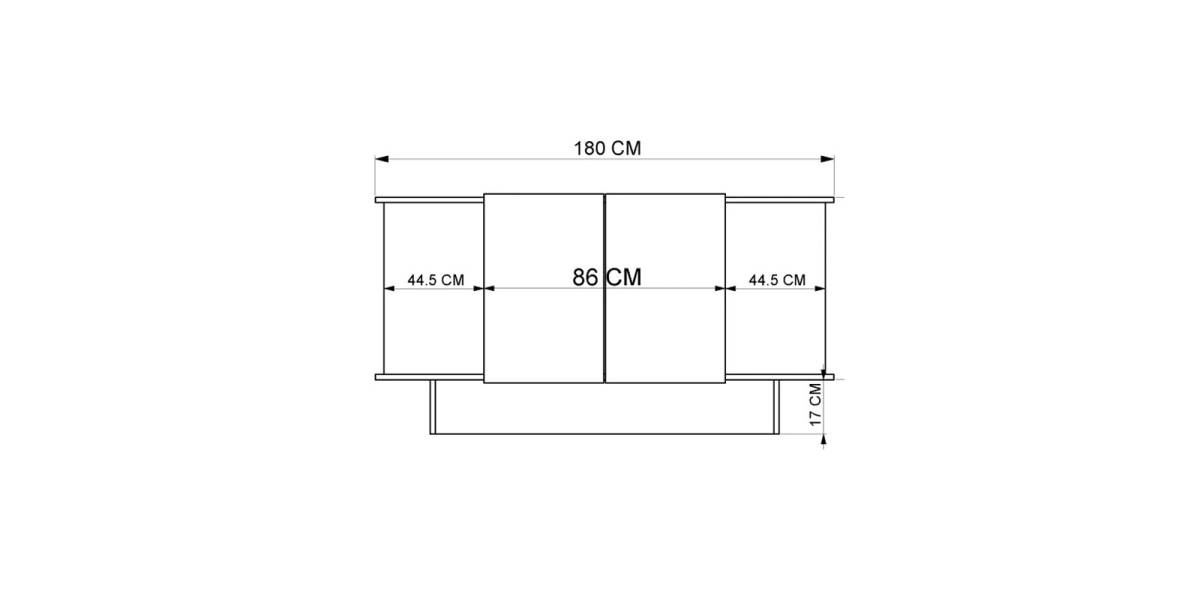 Μπουφές Aramos pakoworld σε ανθρακί - oak απόχρωση 180x45x80εκ