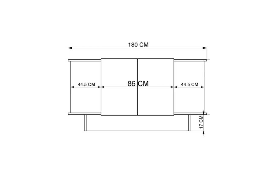 Μπουφές Aramos pakoworld σε ανθρακί - oak απόχρωση 180x45x80εκ