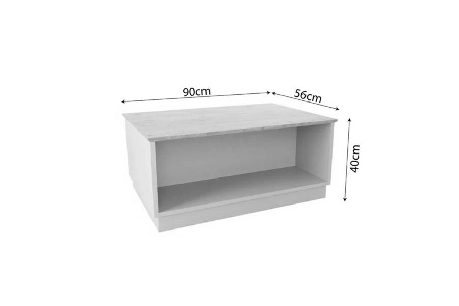 Τραπέζι Monik pakoworld σε oak-ανοιχτό γκρι απόχρωση 90x56x40εκ