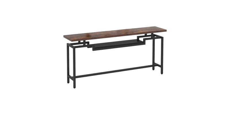 Κονσόλα Onole pakoworld σε καρυδί - μαύρο μέταλλο 180x35x82εκ