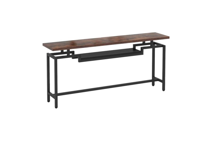 Κονσόλα Onole pakoworld σε καρυδί - μαύρο μέταλλο 180x35x82εκ