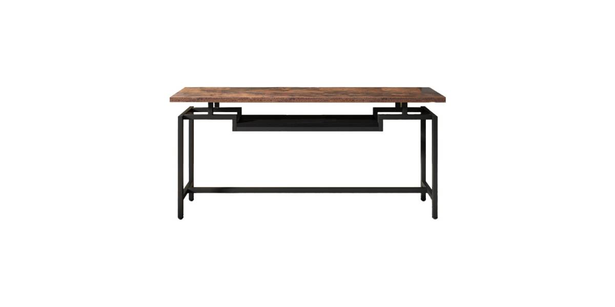 Κονσόλα Onole pakoworld σε καρυδί - μαύρο μέταλλο 180x35x82εκ