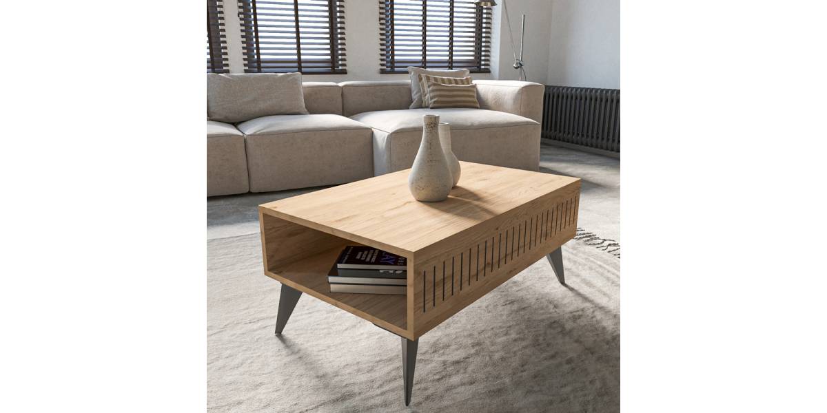 Τραπέζι Marla pakoworld σε oak απόχρωση 90x56x40εκ
