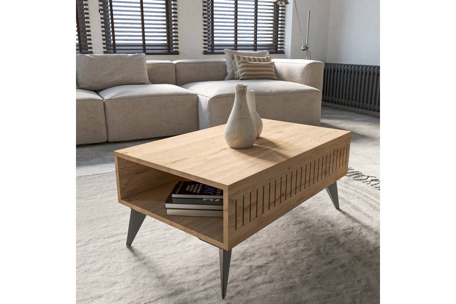 Τραπέζι Marla pakoworld σε oak απόχρωση 90x56x40εκ