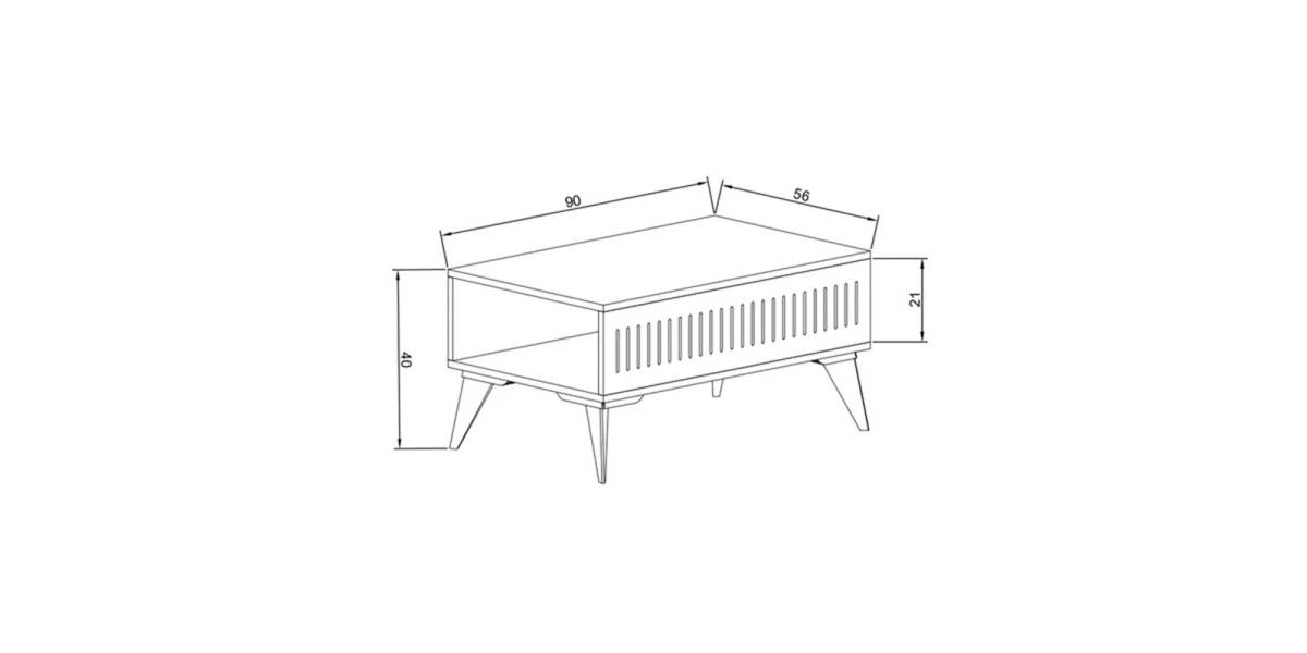 Τραπέζι Marla pakoworld σε oak απόχρωση 90x56x40εκ