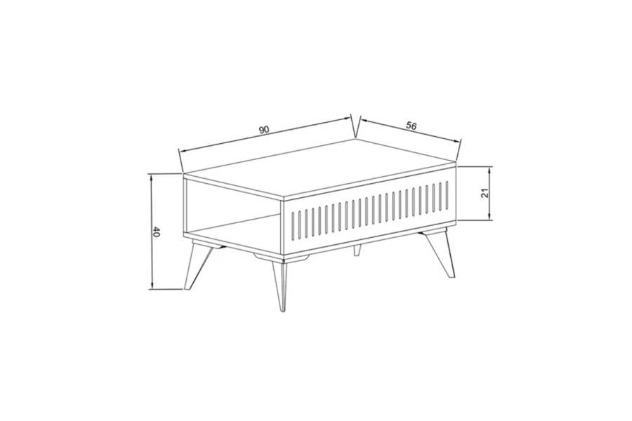 Τραπέζι Marla pakoworld σε oak απόχρωση 90x56x40εκ
