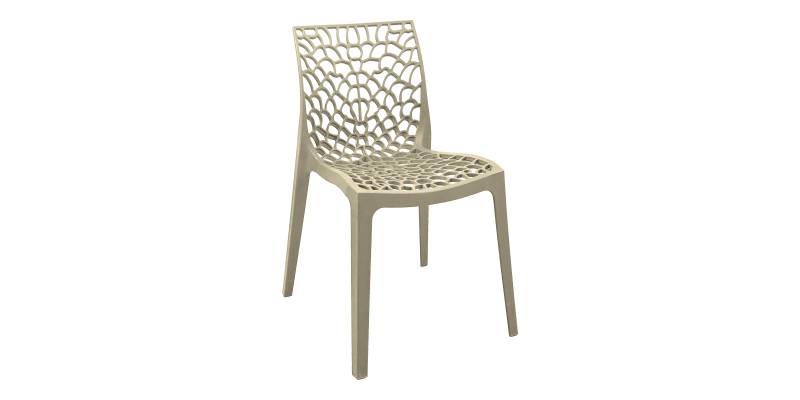 Καρέκλα στοιβαζόμενη Hush pakoworld pp σε cappuccino απόχρωση 50x57x81εκ