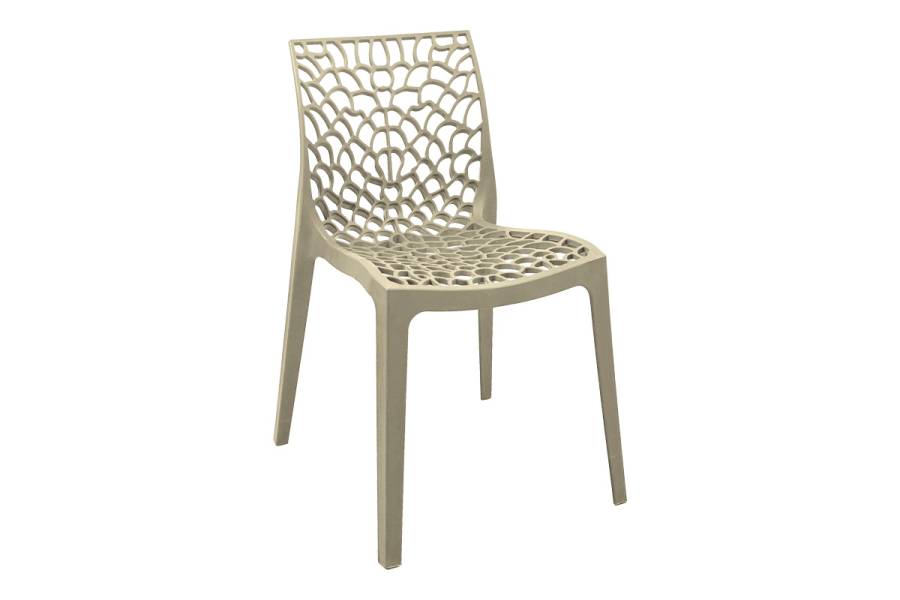 Καρέκλα στοιβαζόμενη Hush pakoworld pp σε cappuccino απόχρωση 50x57x81εκ