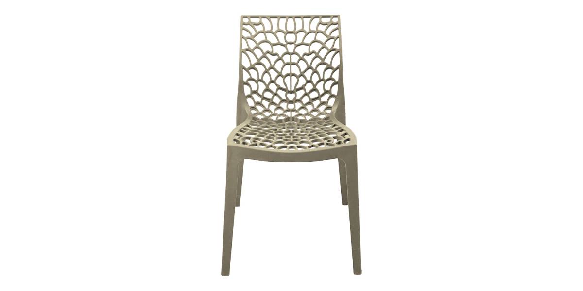 Καρέκλα στοιβαζόμενη Hush pakoworld pp σε cappuccino απόχρωση 50x57x81εκ