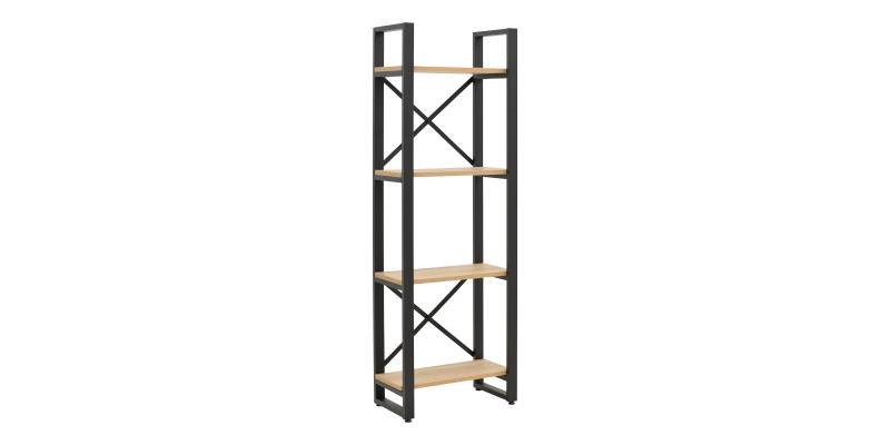 Βιβλιοθήκη Crimson pakoworld σε oak-μαύρη απόχρωση 50x22x150εκ