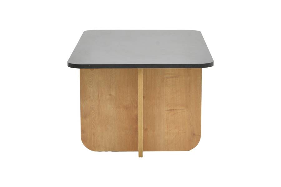 Τραπέζι Beca pakoworld σε oak-μαύρο απόχρωση 100x60x42εκ