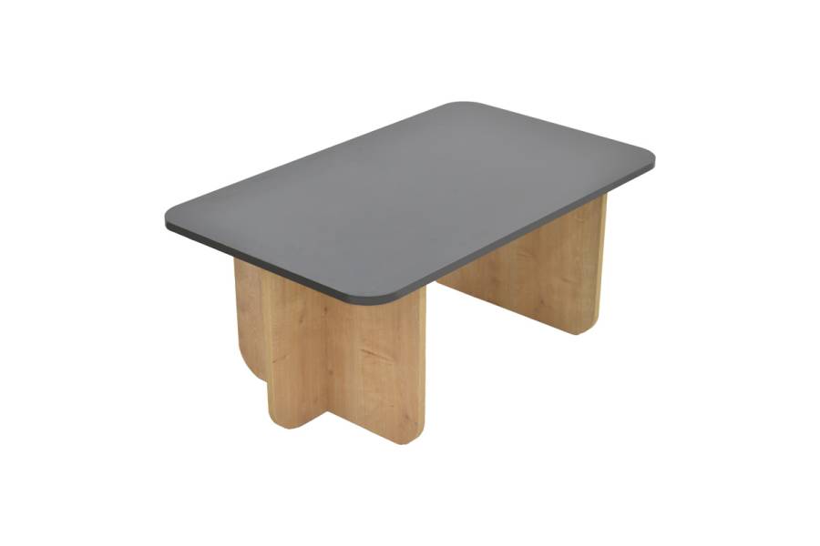 Τραπέζι Beca pakoworld σε oak-μαύρο απόχρωση 100x60x42εκ