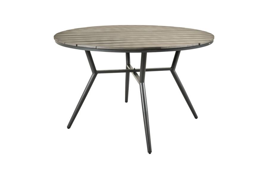 Τραπέζι Appa pakoworld αλουμίνιο και plywood σε ανθρακί απόχρωση Φ120x74εκ