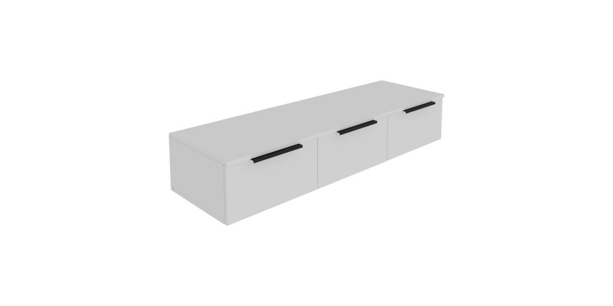 Κονσόλα με 3 συρτάρια Doha pakoworld σε λευκή απόχρωση 120x39x22cm