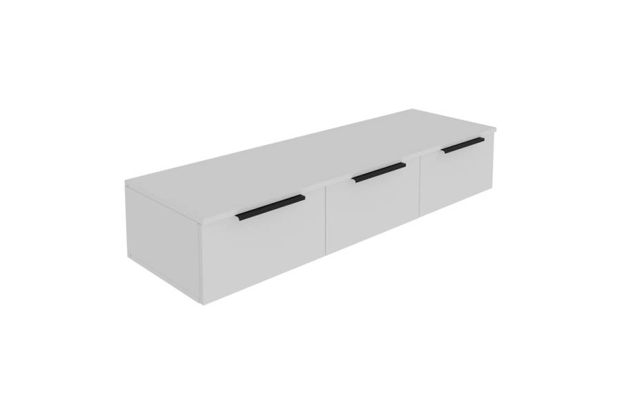 Κονσόλα με 3 συρτάρια Doha pakoworld σε λευκή απόχρωση 120x39x22cm