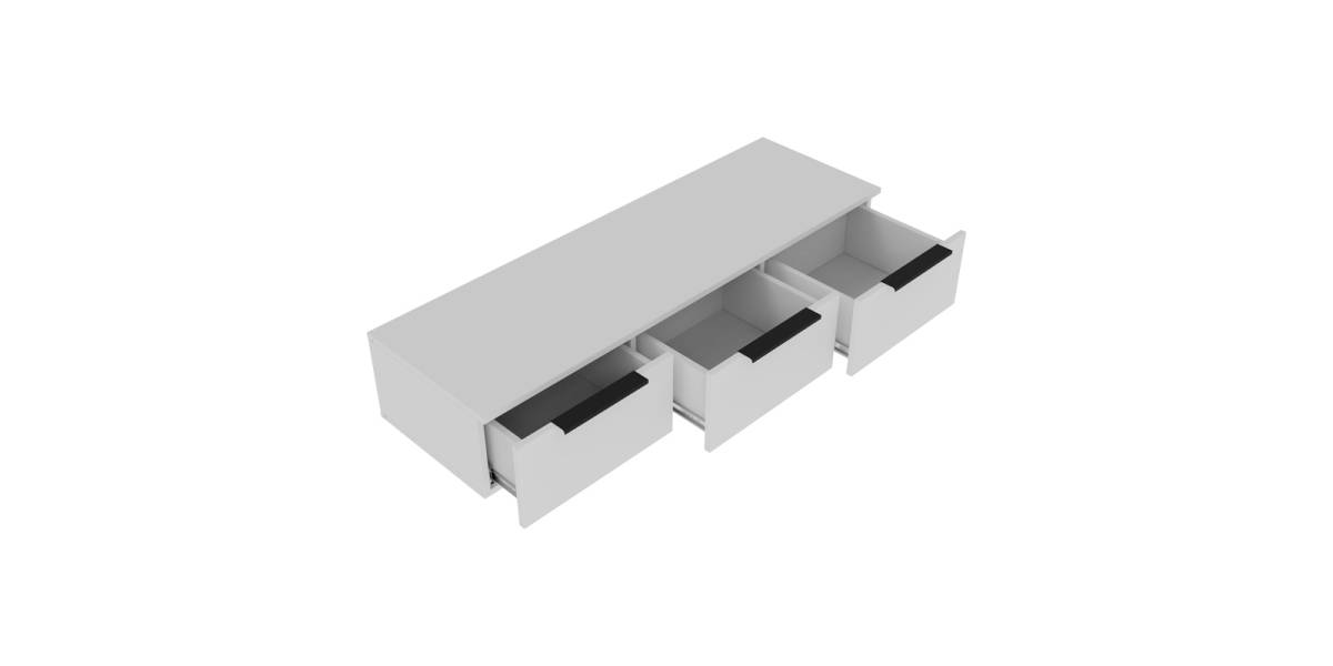 Κονσόλα με 3 συρτάρια Doha pakoworld σε λευκή απόχρωση 120x39x22cm