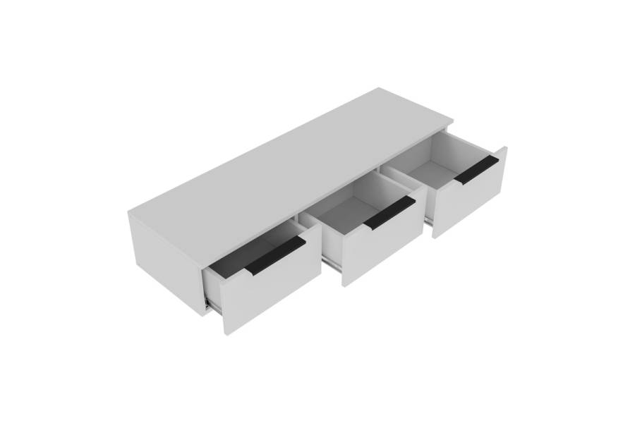 Κονσόλα με 3 συρτάρια Doha pakoworld σε λευκή απόχρωση 120x39x22cm