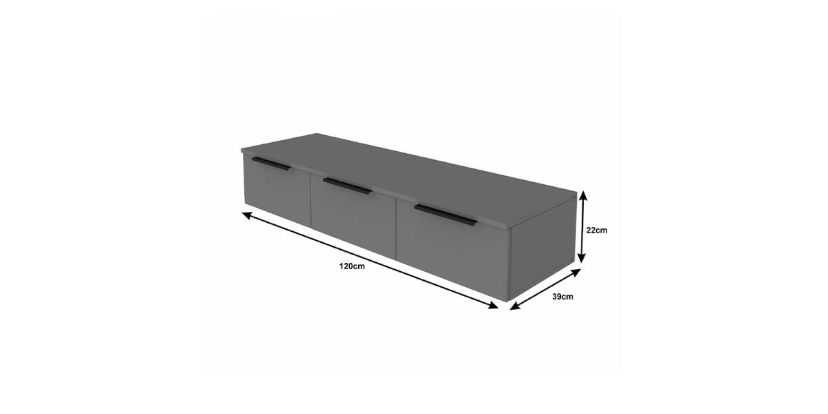 Κονσόλα με 3 συρτάρια Doha pakoworld σε λευκή απόχρωση 120x39x22cm