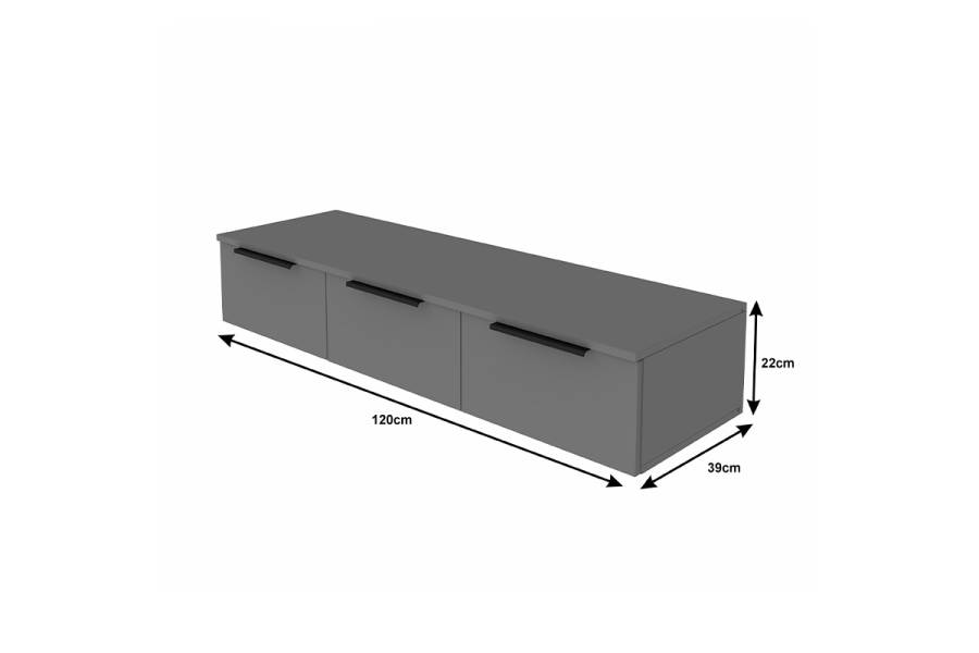Κονσόλα με 3 συρτάρια Doha pakoworld σε λευκή απόχρωση 120x39x22cm