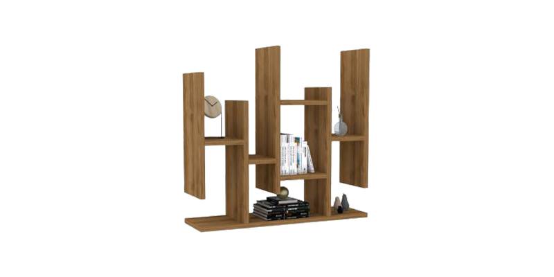 Ραφιέρα τοίχου Bemba pakoworld σε καρυδί απόχρωση 70x19,6x68,8εκ