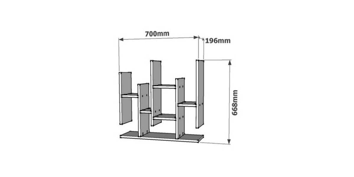 Ραφιέρα τοίχου Bemba pakoworld σε καρυδί απόχρωση 70x19,6x68,8εκ