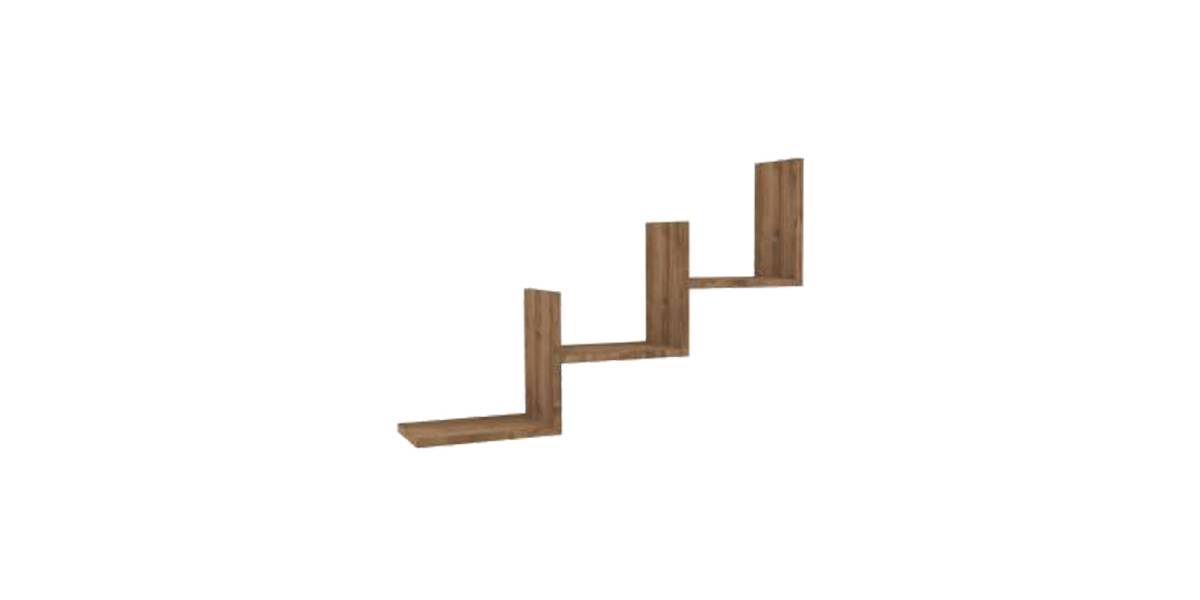 Ραφιέρα τοίχου Mauer pakoworld σε καρυδι απόχρωση 90x19,6x60εκ