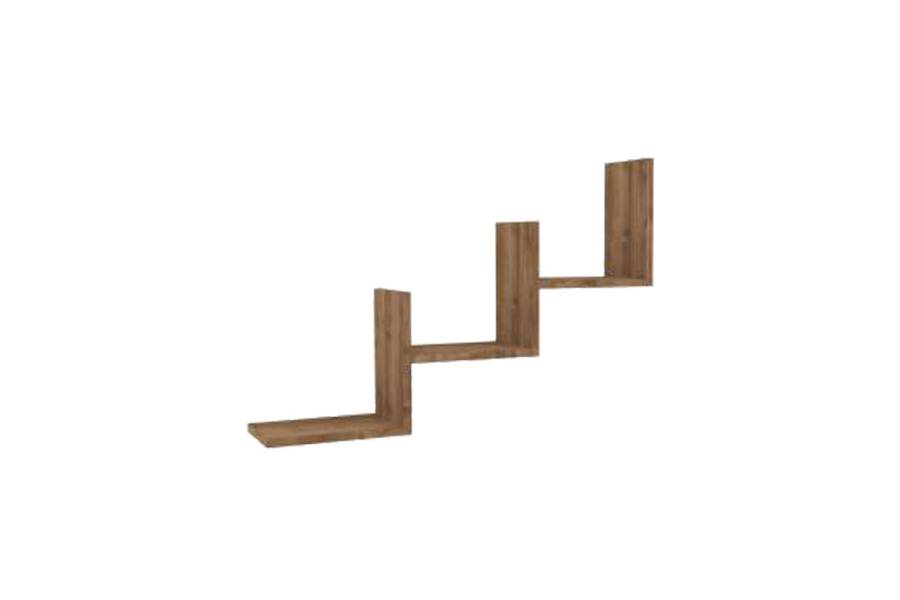 Ραφιέρα τοίχου Mauer pakoworld σε καρυδι απόχρωση 90x19,6x60εκ