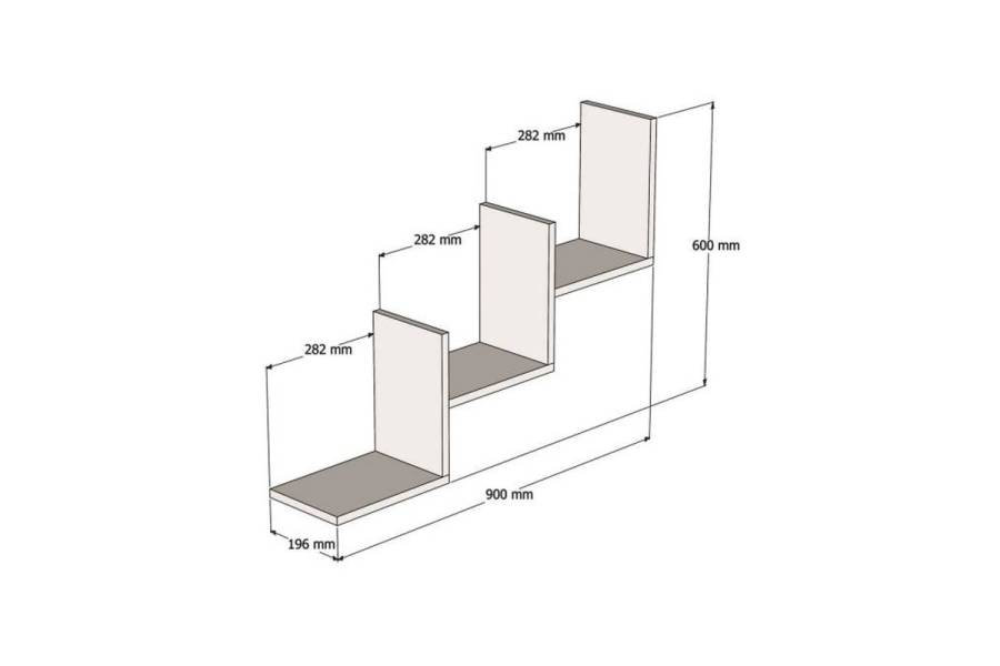 Ραφιέρα τοίχου Mauer pakoworld σε καρυδι απόχρωση 90x19,6x60εκ