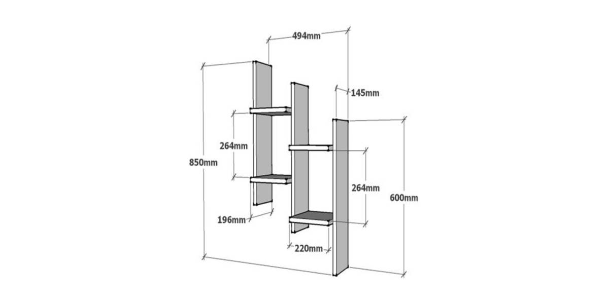 Ραφιέρα τοίχου Tabal pakoworld σε λευκή απόχρωση 49.4x14.5x85εκ