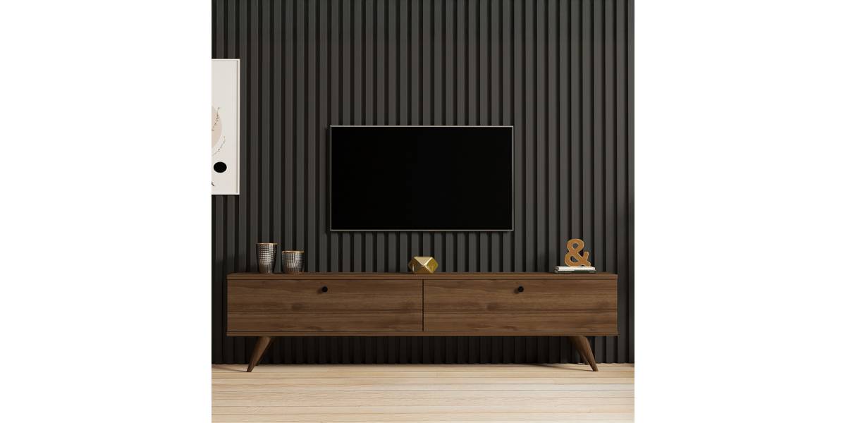 Έπιπλο τηλεόρασης Jate pakoworld σε καρυδί απόχρωση 160x25x40εκ