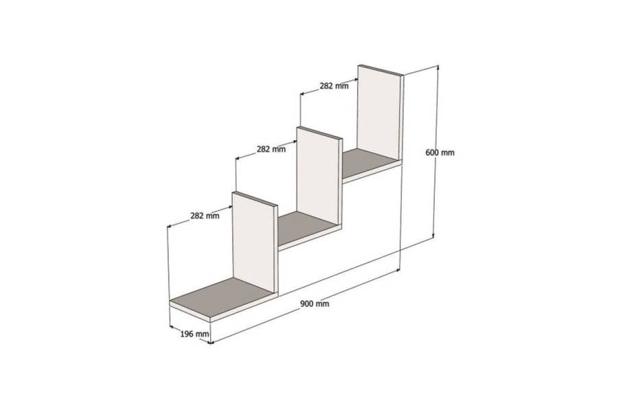 Ραφιέρα τοίχου Mauer pakoworld σε ανθρακί απόχρωση 90x19,6x60εκ