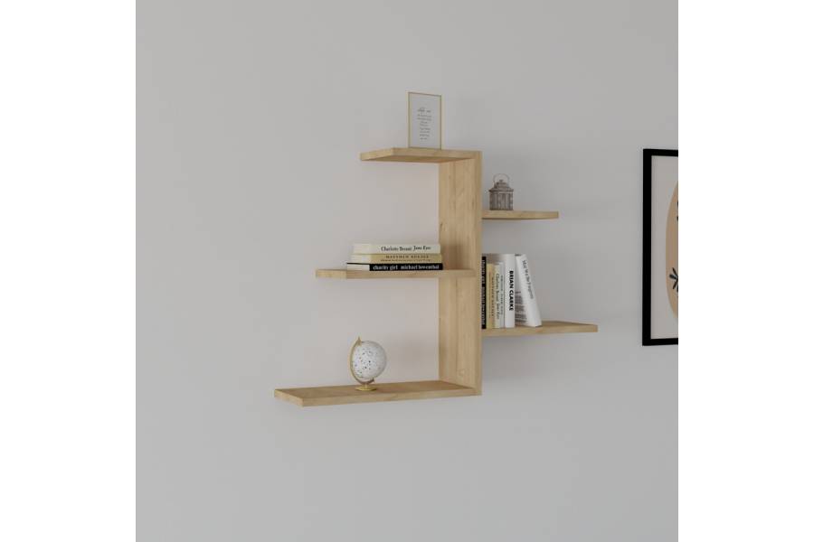 Ραφιέρα τοίχου Callum pakoworld σε oak απόχρωση 82.2x19,6x48εκ