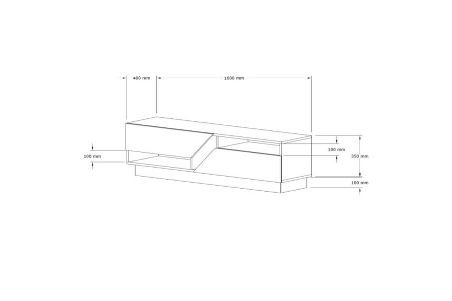 Έπιπλο τηλεόρασης Cogo pakoworld σε όψη τραβερτίνας 160x40x45εκ