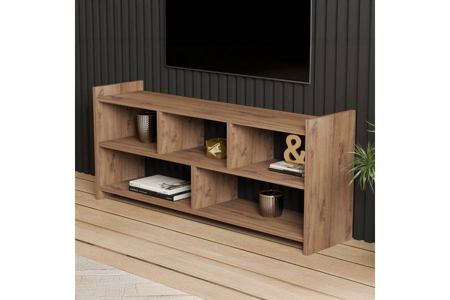 Έπιπλο τηλεόρασης Kapri pakoworld σε sonoma απόχρωση 120x28x55εκ