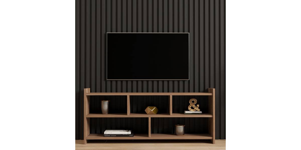 Έπιπλο τηλεόρασης Kapri pakoworld σε sonoma απόχρωση 120x28x55εκ