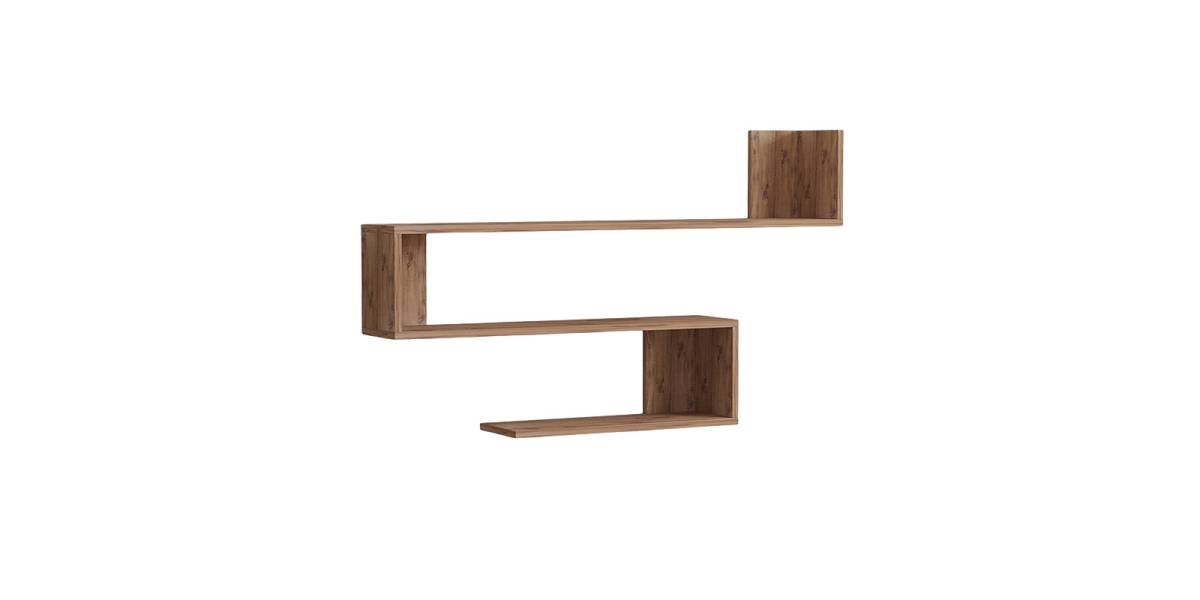 Ραφιέρα τοίχου Zeta pakoworld σε sonoma απόχρωση 120x20x71εκ