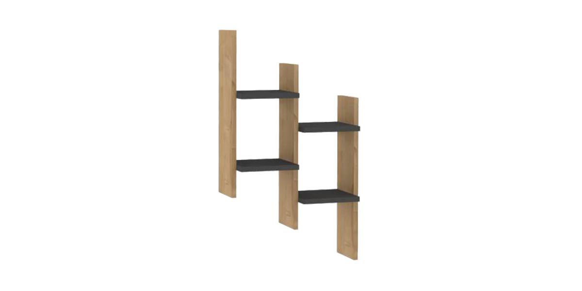 Ραφιέρα τοίχου Tabal pakoworld σε oak απόχρωση 49.4x14.5x85εκ