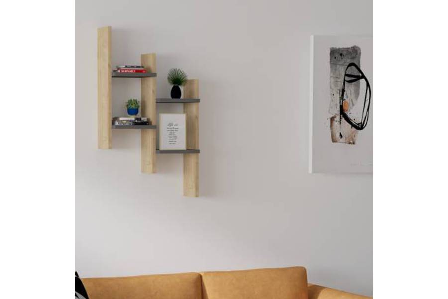 Ραφιέρα τοίχου Tabal pakoworld σε oak απόχρωση 49.4x14.5x85εκ