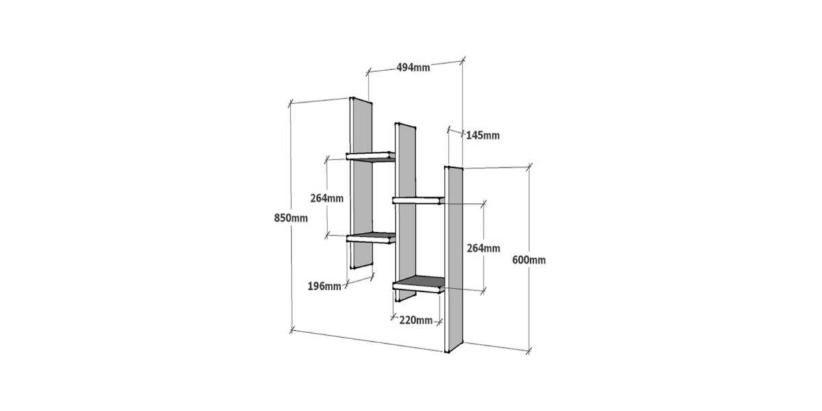Ραφιέρα τοίχου Tabal pakoworld σε oak απόχρωση 49.4x14.5x85εκ