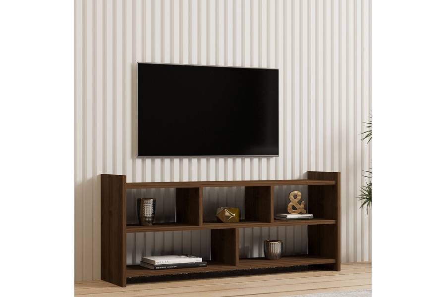 Έπιπλο τηλεόρασης Kapri pakoworld σε καρυδί απόχρωση 120x28x55εκ