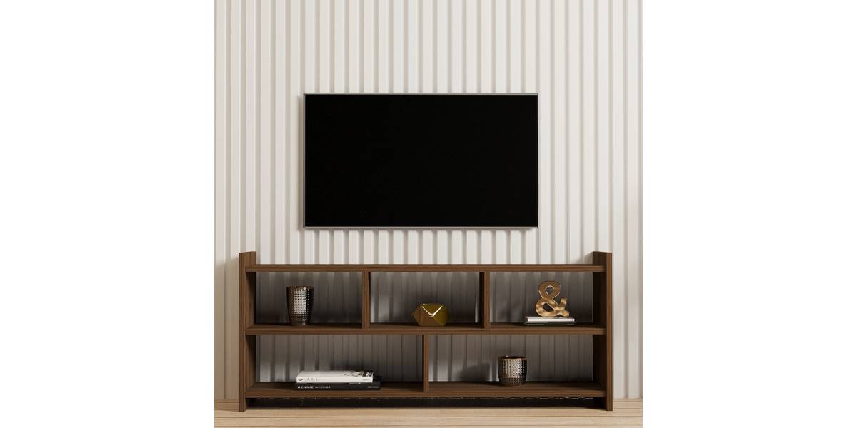 Έπιπλο τηλεόρασης Kapri pakoworld σε καρυδί απόχρωση 120x28x55εκ