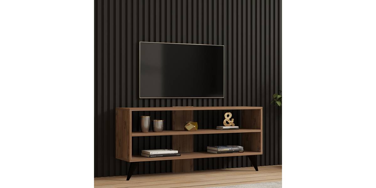 Έπιπλο τηλεόρασης Prestige pakoworld σε sonoma απόχρωση 120x29,6x50εκ