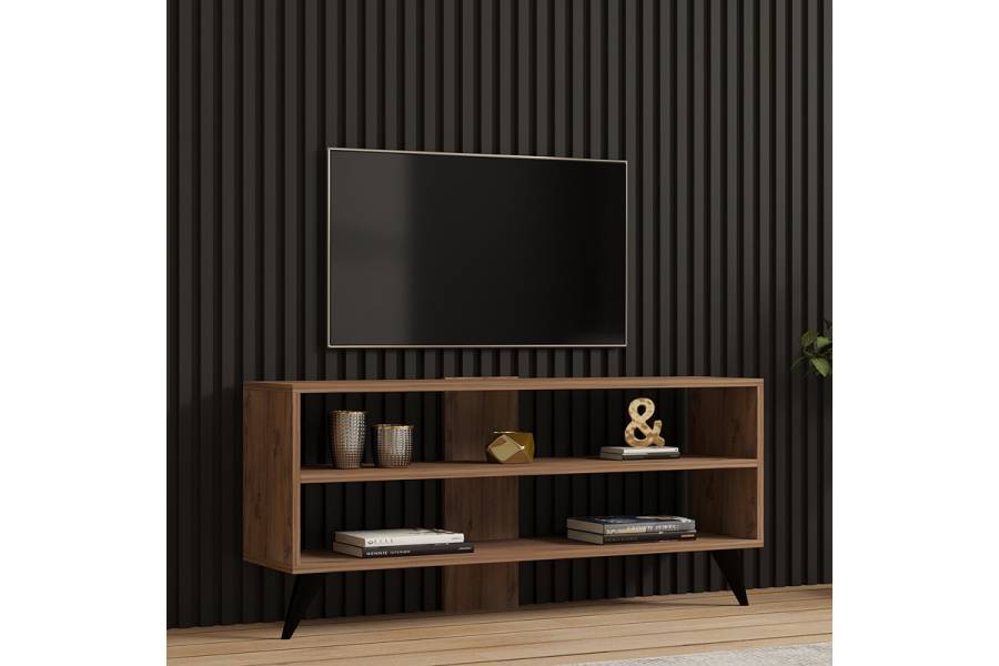 Έπιπλο τηλεόρασης Prestige pakoworld σε sonoma απόχρωση 120x29,6x50εκ
