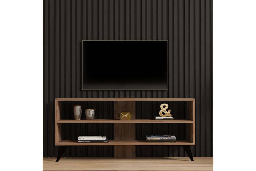 Έπιπλο τηλεόρασης Prestige pakoworld σε sonoma απόχρωση 120x29,6x50εκ
